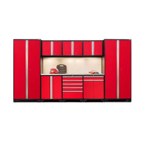 NewAge Products Pro Series Red 9 Piece Set, Garage Cabinets, 